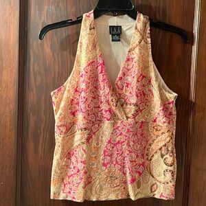 INC International Concepts sleeveless blouse, multi colored, Medium
